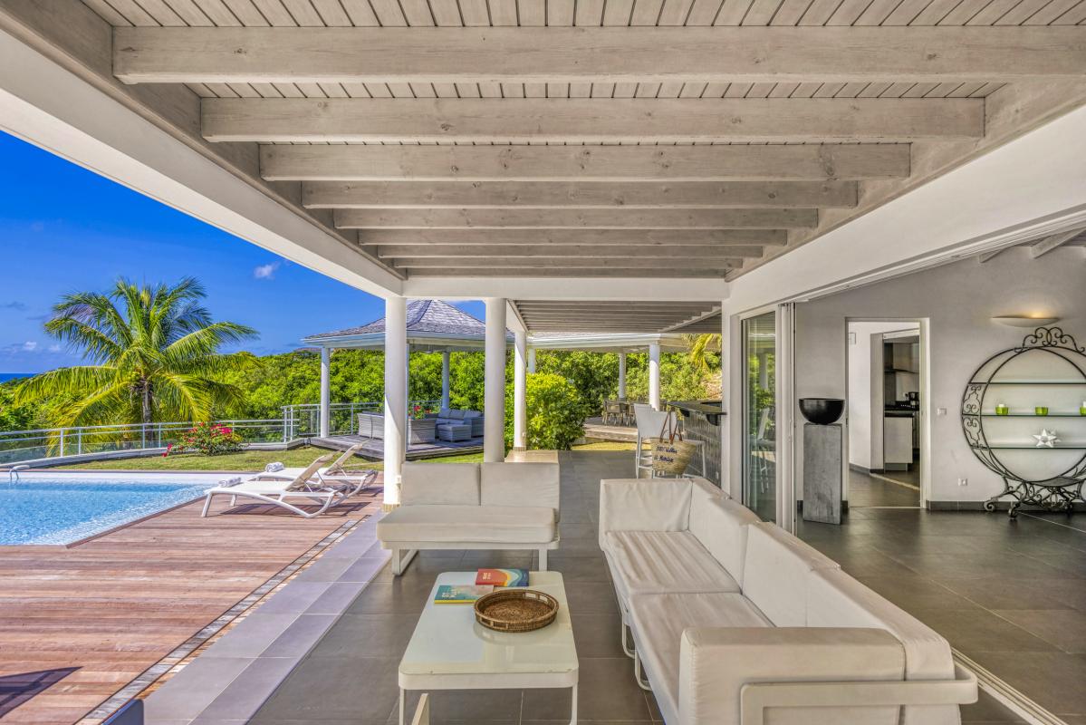 14.Location villa No Limit vue mer Saint Martin les Terres Basses - Terrasse